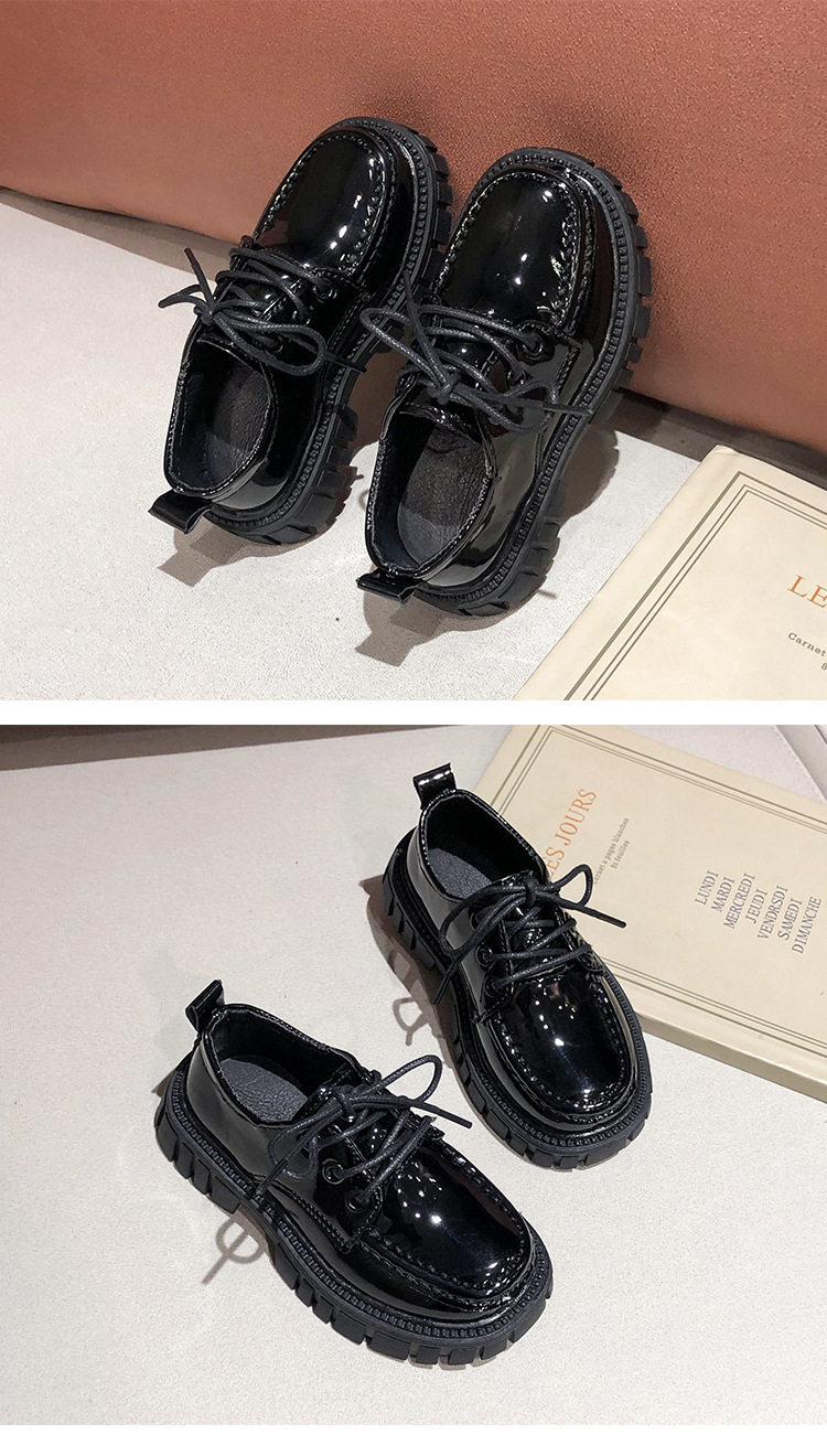 黑色小皮鞋女童学院风配裙子小黑皮鞋演出软底儿童女孩厚底增高夏 — 10