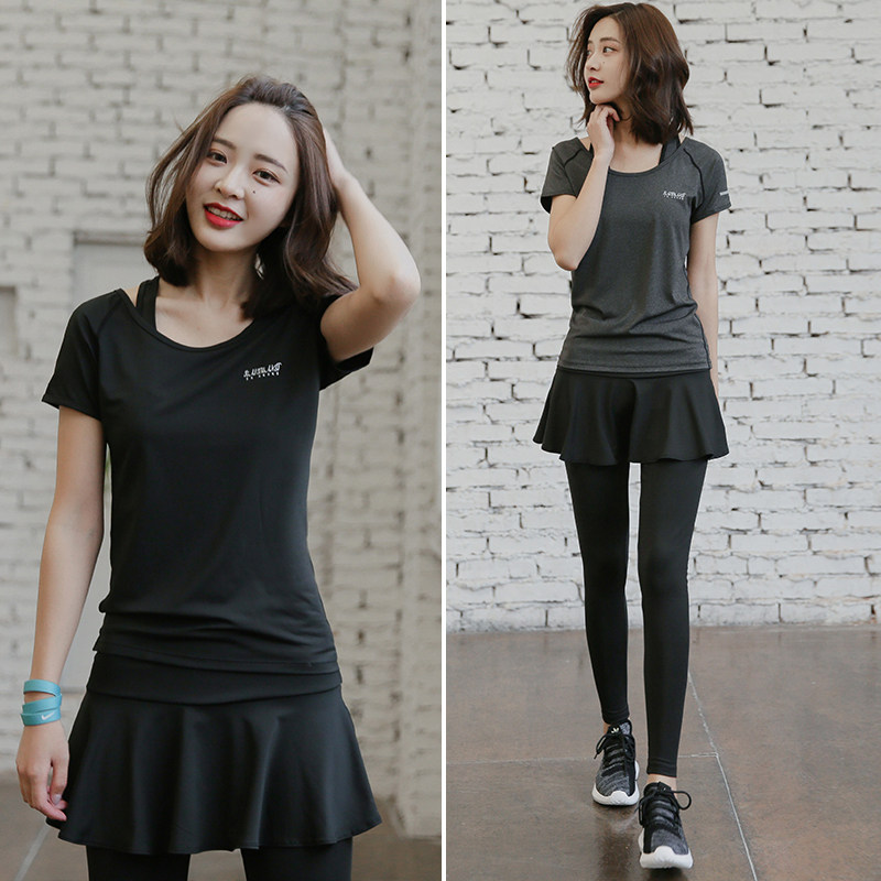 Yoga Sportswear Sports Suit Fitness Room Display Slim Morning Running Speed Dry Coat Beginner Skirt Pants Professional Running Fitness Suit