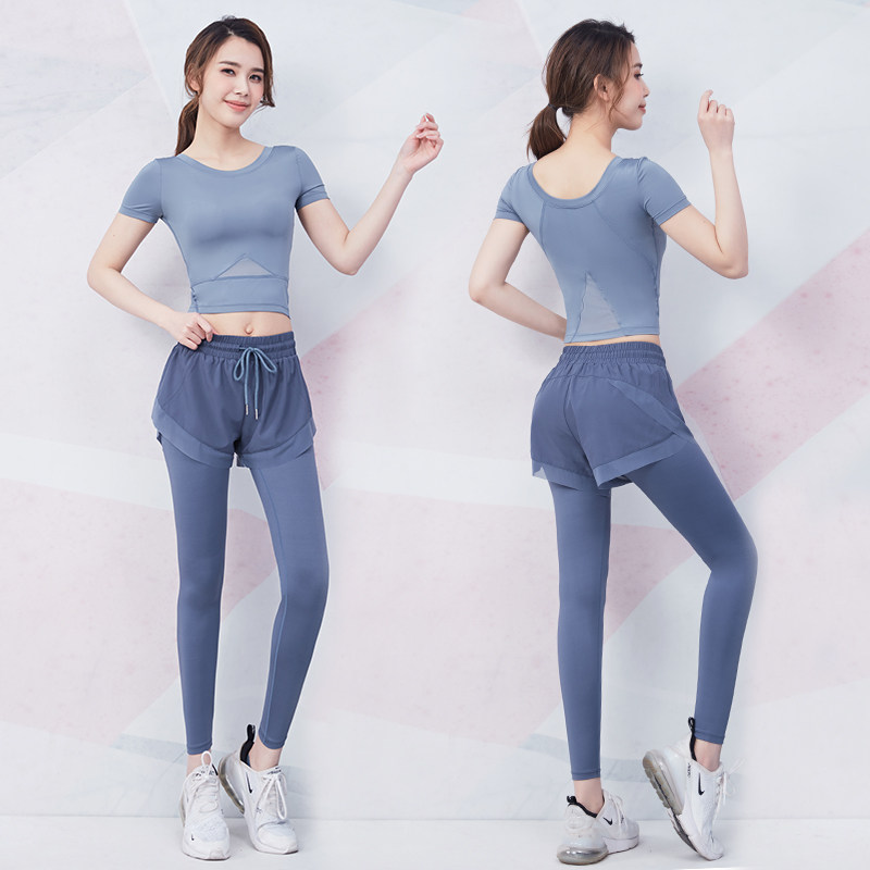 Yoga Suits Women Summer Professional High-end Fashion Fitness Sexy Tennis Red Gym For Running Fake Two Sports Suits