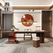 Modern light luxury minimalist desk and chair hotel club study desk national trend workbench villa tea table and chair customization
