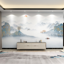 Come and customize eco-friendly bamboo and wood protective wall panel Diy water ink landscape painting background TV sofa wall fiber integrated board