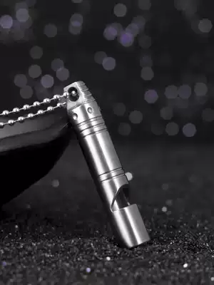 Outdoor titanium alloy survival whistle high decibel burst metal whistle camping whistle training competition Children's whistle