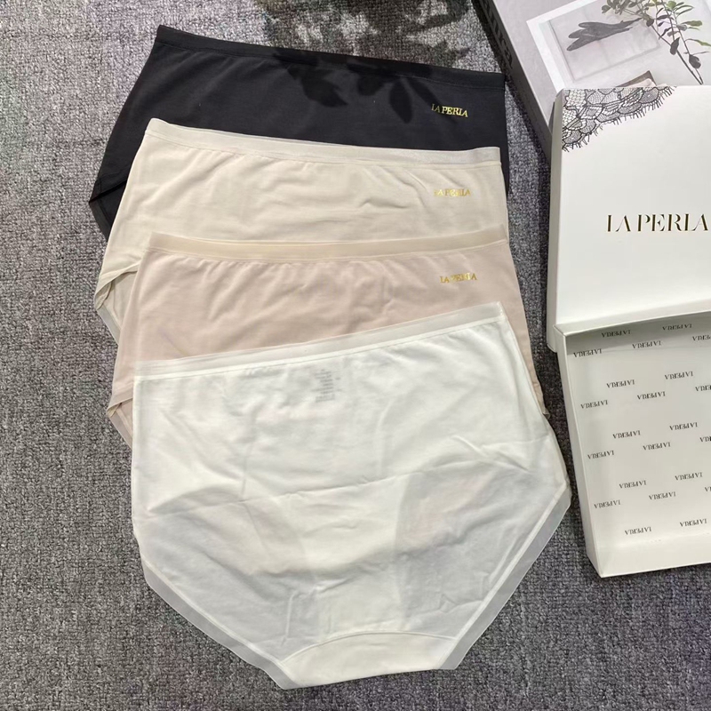 Lap Summer Mid-Waist Paris Mousse Seamless Modal Silk Antibacterial Crotch Women's Underwear, a Box of Four Pieces