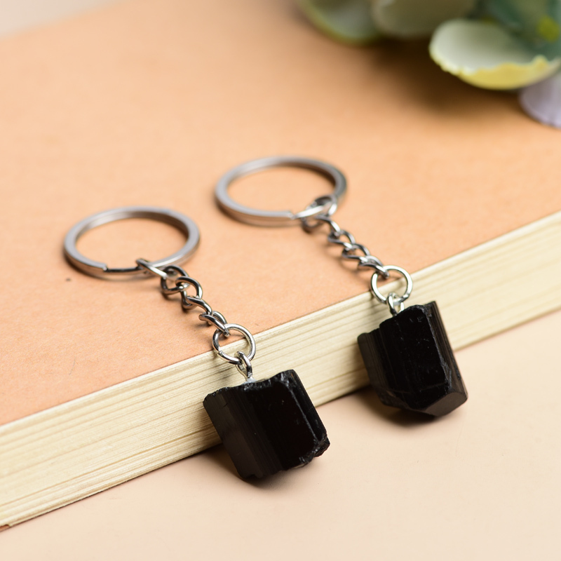 Natural Black Tourmaline Raw Stone Keychain Black Tourmaline Bag Pendant Personalized Simple Unisex Bag Accessory Natural Black Tourmaline Raw Stone Keychain Black Tourmaline Bag Pendant Personalized Simple Unisex Bag Accessory