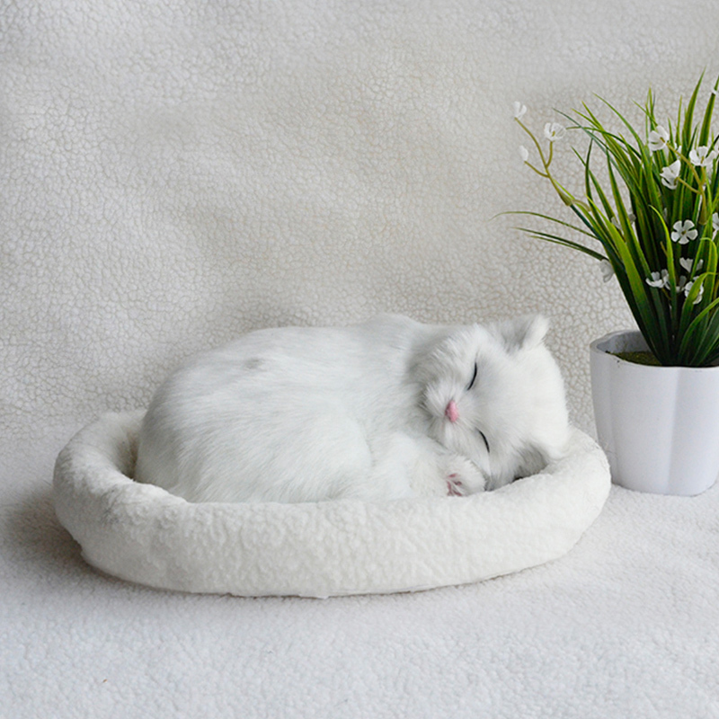 Simulated Cat Doll, Breathing Kitten Doll, Animal Ornament, Fake Cat Doll, Plush Toy Gift