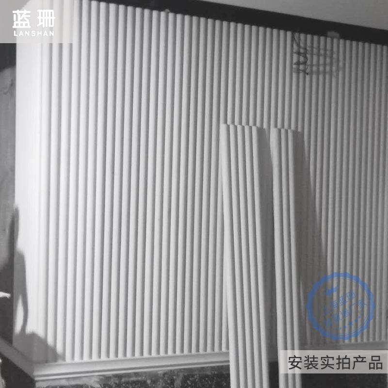 GRG gypsum large column background wall European light luxury modern large column decorative wall headboard m pattern personality semi-circular board