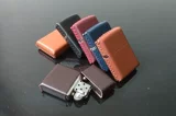 Универсальная зажигалка на керосине, защитный чехол, зеркальный эффект, из натуральной кожи