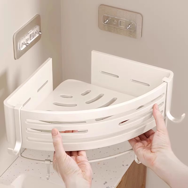 Japanese Punch-Free Bathroom Bathroom Triangle Storage Rack Wall-Mounted Toilet Washbasin Wall Storage Rack