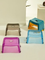 Crystal clear plastic stool bathroom small stool Childrens adult home multifunction small bench thickened anti-slip stool
