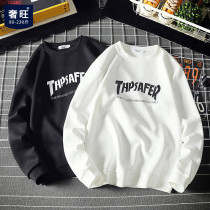 Round neck sweater mens 2020 new trend printing autumn fat fat plus fat plus size handsome bottoming long-sleeved t-shirt