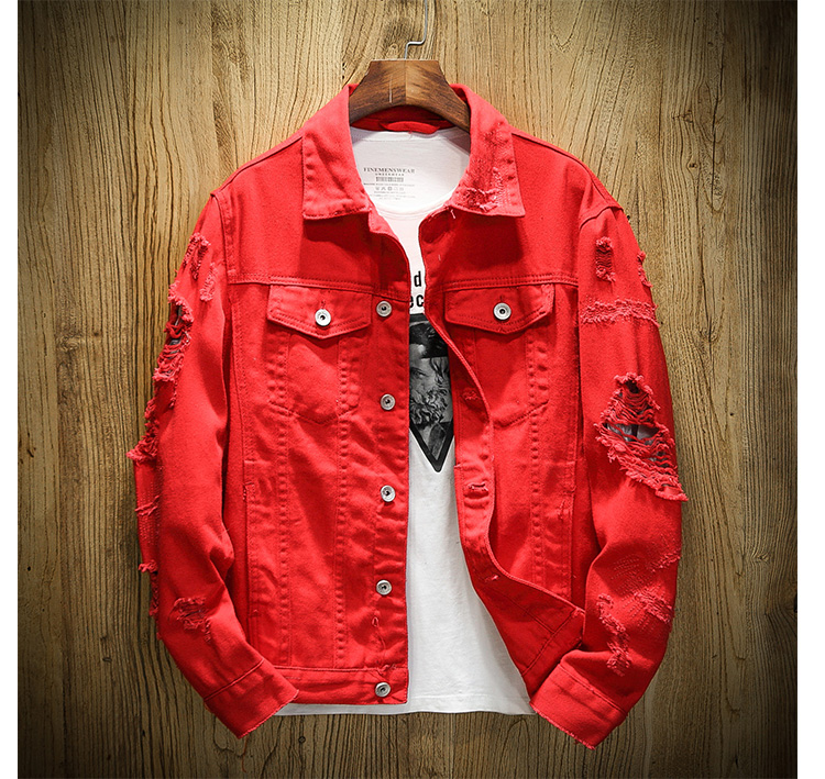 Áo khoác lửng dáng lửng denim denim nam size rộng giản dị áo khoác đẹp trai học sinh phiên bản Hàn Quốc của xu hướng quần áo nam béo - Áo khoác áo khoác nam dù