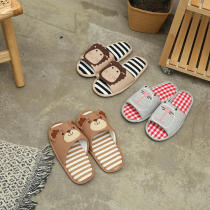 Han Shan ~ four seasons can wear non-slip cute cats and dogs lion mute non-slip home women Fish Mouth slippers