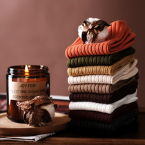 Pure color socks Mens in the middle of spring and autumn in black mens pure cotton full cotton Deodorant Autumn winter Long Sox stockings