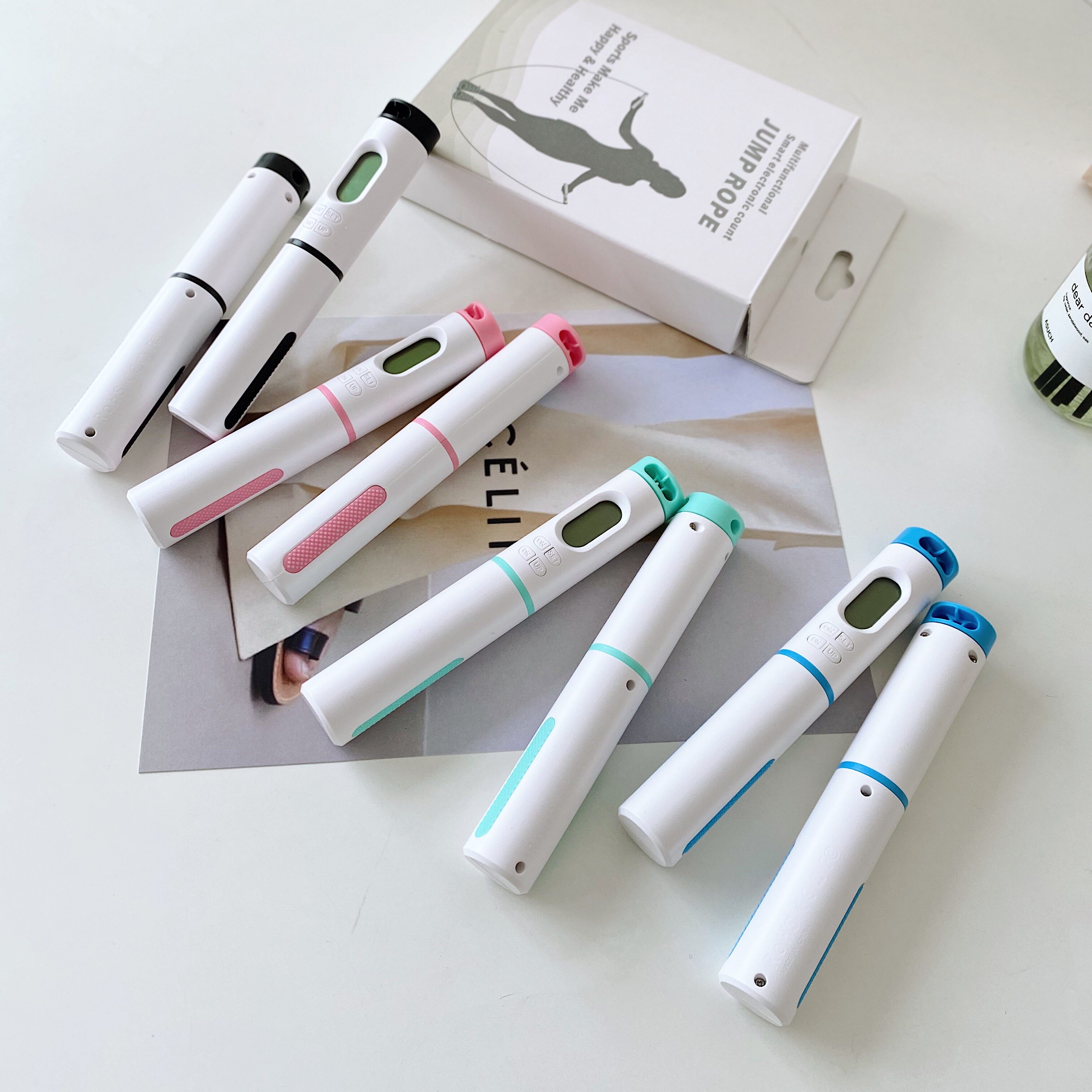 () foreign trade inventory clear goods intelligent screen display time weight circle number with counter jumping rope