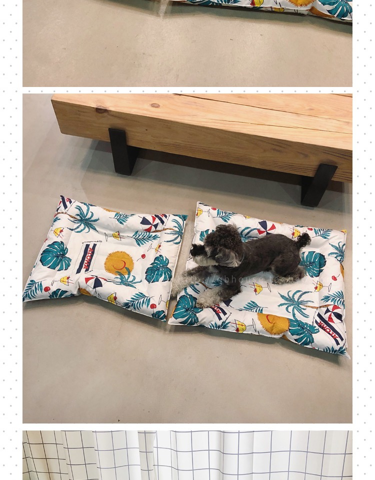 QB pet băng pad chó mat mùa hè mat mèo mùa hè mát mẻ pad ngủ làm mát chống cắn cắn Teddy kennel mát tổ - Cat / Dog hàng ngày Neccessities Máng thức ăn cho chó