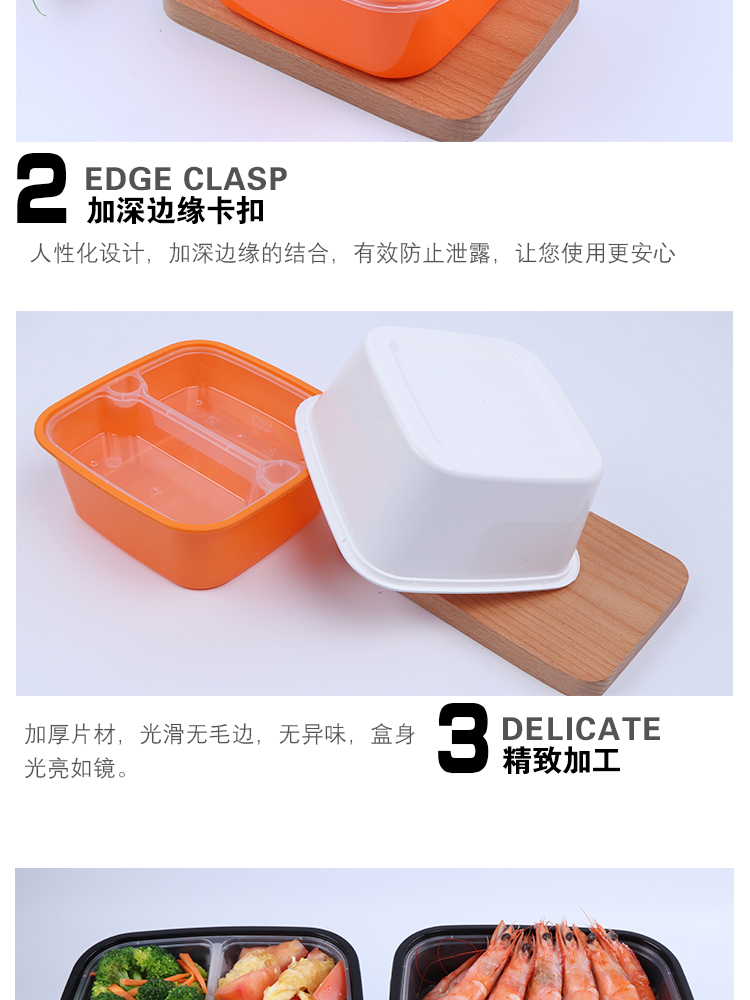 Huisheng hộp đóng gói một lần takeaway hộp thức ăn nhanh nướng đôi thịt lợn hộp ăn trưa vuông 300 bộ hộp ăn trưa cao cấp - Hộp cơm điện sưởi ấm cà mèn giữ nhiệt lock&lock