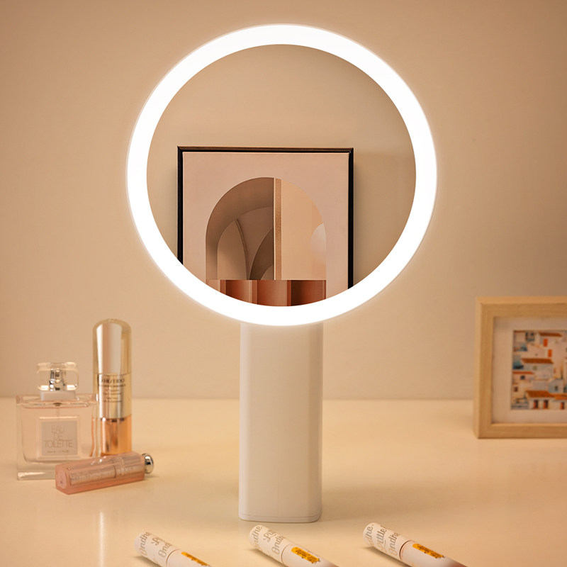 Smart makeup mirror desktop led with light Home bedroom desktop dresser magnifier adjustable height glow