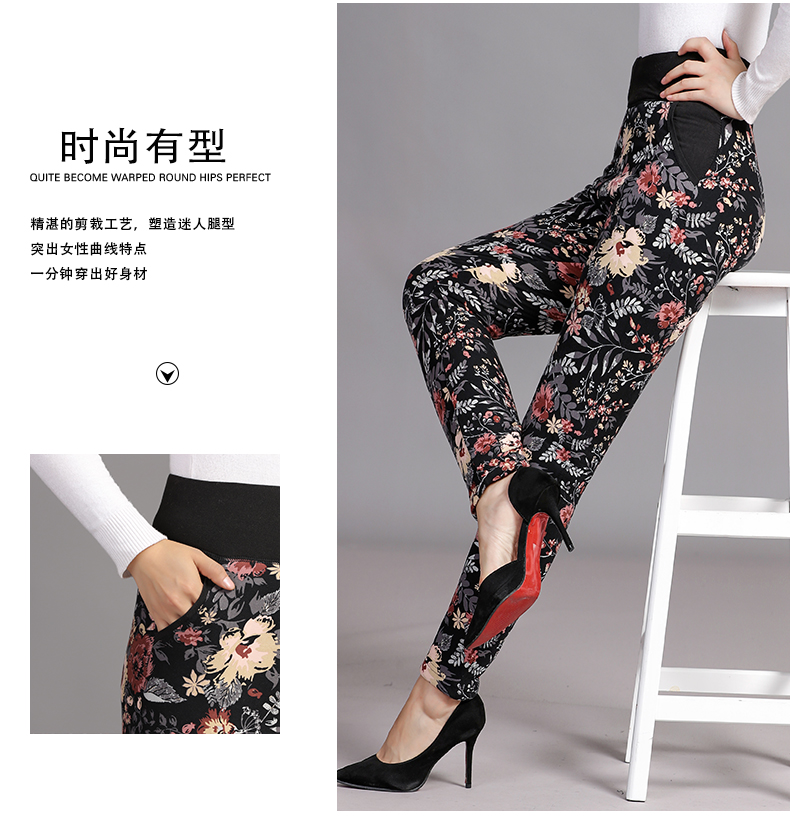 Quần nữ trung niên và già Quần áo ấm mùa đông Quần mẹ nữ 2018 Quần dày mới trung niên Phụ nữ trung thu những kiểu áo đẹp dành cho tuổi trung niên