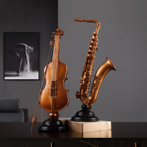 Violin retro musical instrument ornaments European-style creative home accessories Red wine rack bookshelf wine cabinet living room desktop decoration