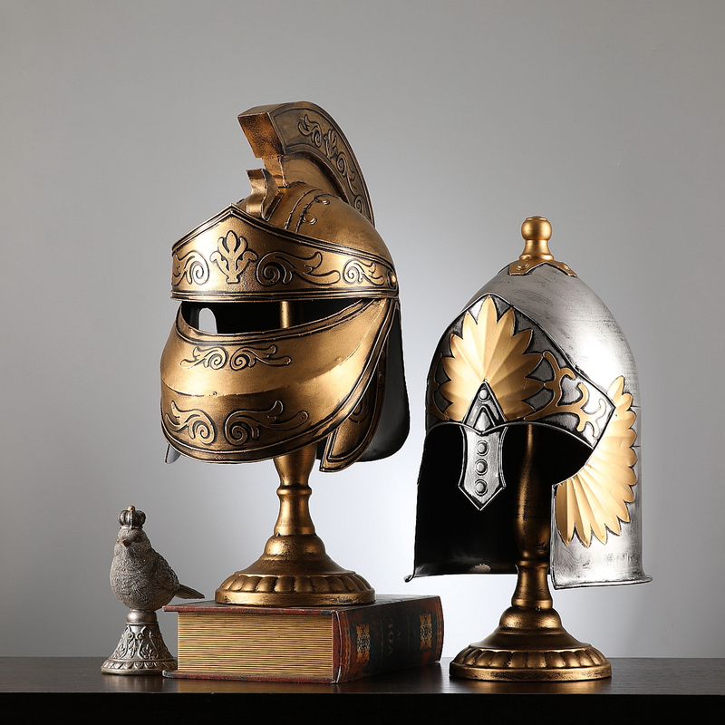 European-Style Retro Iron Helmet Ornaments, War Helmet Models, Samurai Armor, Bar and Restaurant Decorations, Soft Furnishings, Small Props European-Style Retro Iron Helmet Ornaments, War Helmet Models, Samurai Armor, Bar and Restaurant Decorations, Soft Furnishings, Small Props