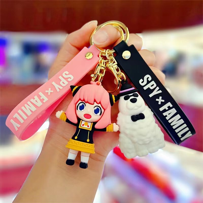 Creative Cartoon Spy Playhouse Keychain Cute Anya Bond Bear Keychain Unisex Bag Pendant