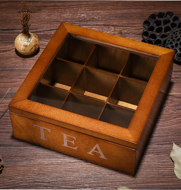 Tea, coffee wooden storage box, storage system