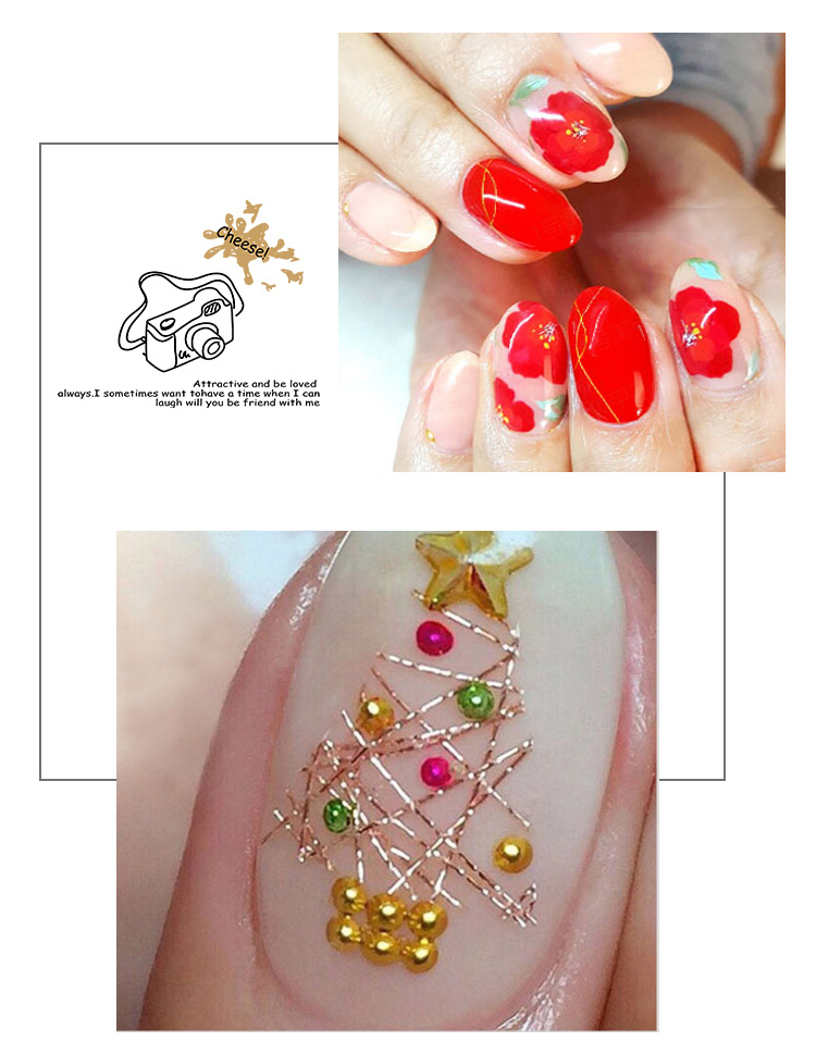 Nail trang sức nghệ thuật Nhật Bản mới trang trí màu vàng và bạc sợi vàng vỏ sò đề can bộ công cụ - Công cụ Nail dụng cụ làm nail cho người mới bắt đầu