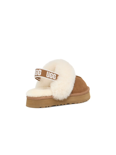 UGG Детские туфли шерстяные тапочки для девочек эластичная полоса пушистая толстая подошва на открытом воздухе ленивые меховые туфли 1130395K