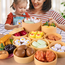 Childrens house toy girl vegetables and fruits cut happy 7 a 9-year-old boy 5 simulation steamer snack set 8