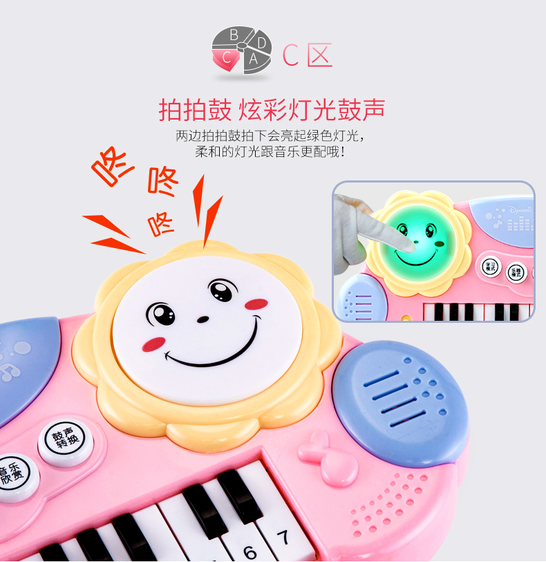 Pat trống piano nữ bé 1-2-3-4-5-6 tuổi Trẻ em đồ chơi giáo dục bé gái - Đồ chơi âm nhạc / nhạc cụ Chirldren nhạc cụ trẻ em chính hãng