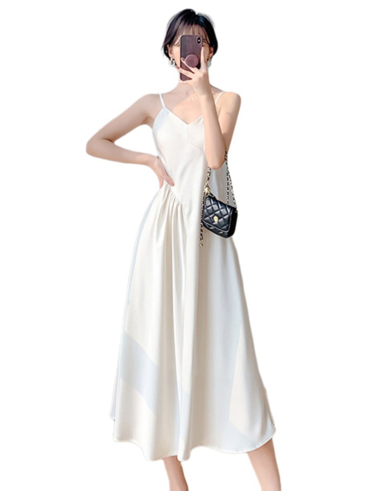 Summer dress, fitted brace, advanced long skirt, french style, A-line, high-quality style Summer dress, fitted brace, advanced long skirt, french style, A-line, high-quality style