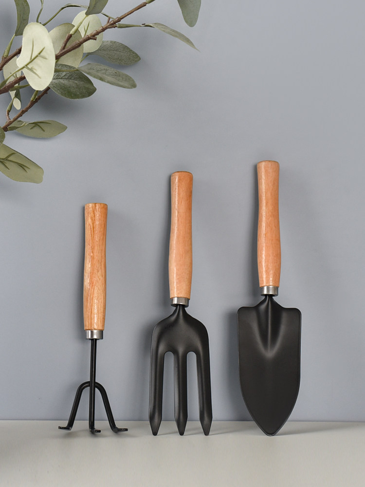 Flower pots small shovel small three sets shovels native pine soil weeding Home seed potted plant Flowers Multimeat Tools Iron Shovel
