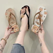 Herringbone Slippers Womens Slopes Heel Beach Shoe Drag Woman 2021 New Fashion Thick Underfloor Lady Summer Out Wearing Clip Feet