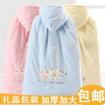 Baby winter clothes padded out door windproof newborn baby cloak windproof female cloak holding coat red autumn
