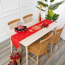 2022 New Years table cloth tea table decoration cloth strips Chinese New Year festive Taib Restaurant Table Flag Chinese high-end rectangular cloth