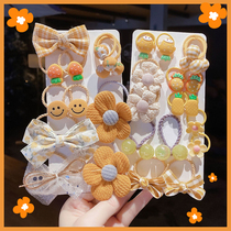 The new head rope 2022 leather fascia ornaments for the children girls braids do not hurt the hair childrens hair rings sweet and cute