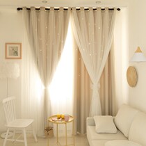 Grey Curtains Double double with yarn Bedrooms 2021 New main sleeper Curtain Light Extravagant and upscale net yarn Living room Shade Curtain