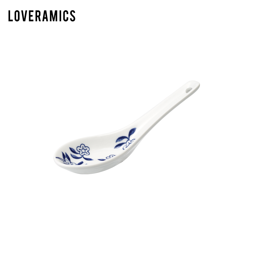 Loveramics Loveramics Tình yêu bị Từ khóa màu xanh và trắng thìa muỗng ăn tối thìa 14cm đồ dùng gia dụng gia dụng