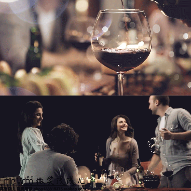 Red Wine Family Party Material Wine Party Light HD Real Video Material