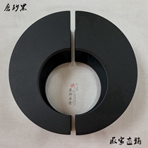 Chinese antique black semi-circular hollowed-out engraved handle glass door door solid handle solid handle spot