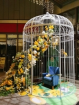 Wrought iron decoration king-size birdcage display shopping mall hot pot shop Restaurant birdcage card outdoor large oversized birdcage