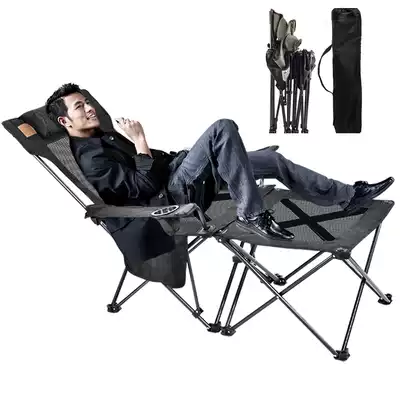 Outdoor folding fishing chair Leisure lunch break nap bed Ultra-light car simple portable backrest beach recliner