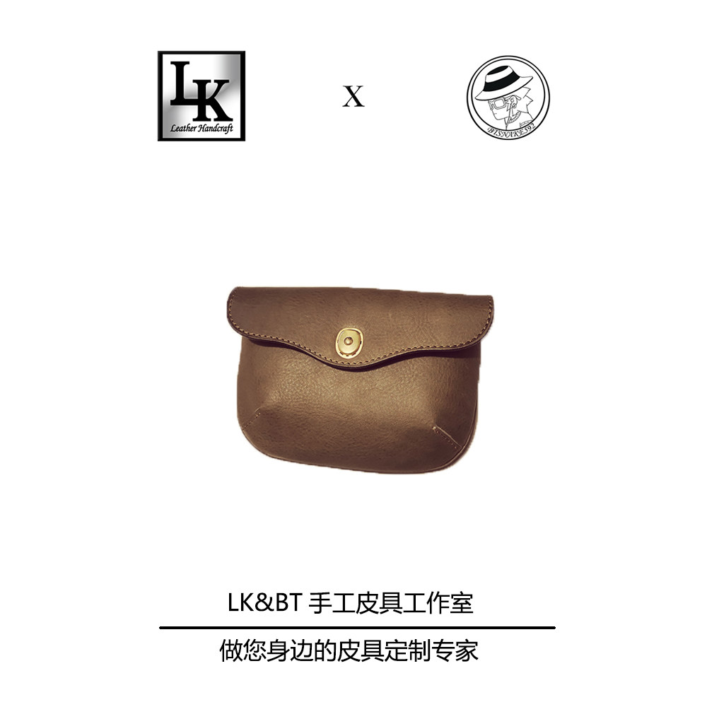 LK-DJ169 handmade leather with DIY drawing version type American hand wrap waist hanging bag Single shoulder cut with cut