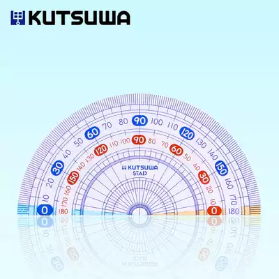 Japanese kutsuwa protractor students measure color distinction with a double scale