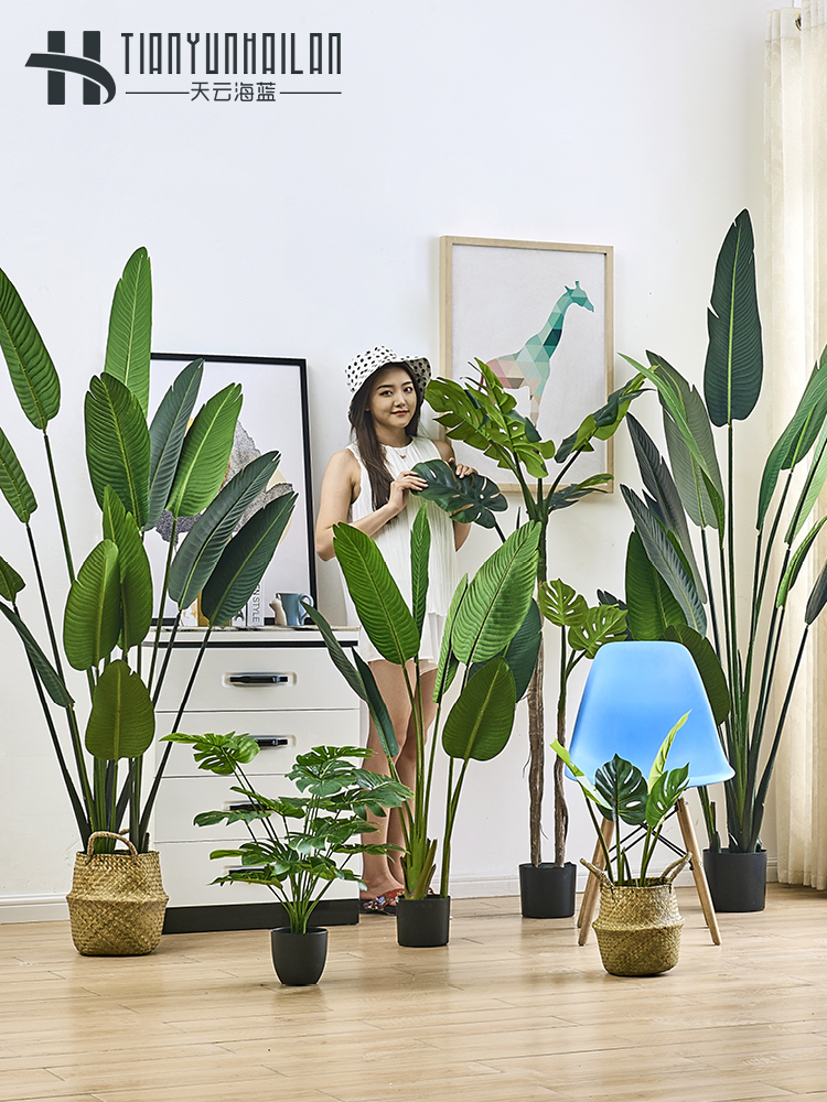 Large Nordic simulation plant landing bird of paradise potted fake green plant Indoor living room decoration Bonsai traveler Banana tree
