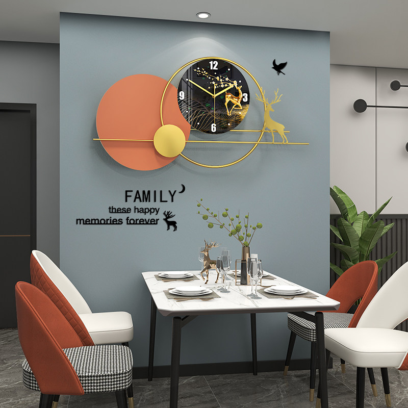 Net Red Silent Foe Deer Watch & Watch Living Room Home Fashion Creative Clock Modern Minimalist Art Atmospheric Hanging Watch