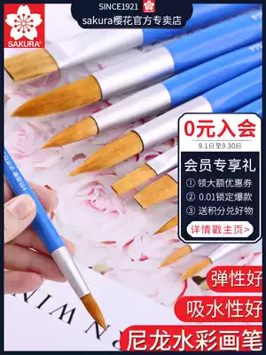 Japanese cherry blossom watercolor pen single nylon brush beginner watercolor pen set Art special color lead brush brush students use professional hand-painted color pigment acrylic brush oil brush