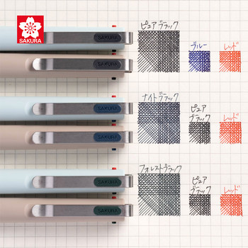 Japanese Sakura Sakura Pen Ballsign Id 3C Multifunctional Three-In-One Retractable Gel Pen Black Blue Red Switchable 0.4mm Pen for Business Office Men's Signature Pen