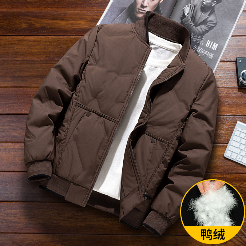 2026 New Men's down Jacket for Autumn and Winter, Thickened Baseball Jacket, Winter Jacket with Stand Collar, Trendy Brand Short Duck down Coat