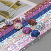 New product flash powder stack lucky star origami strip flash drill fold wish glass bottle five-pointed star handmade diy color paper